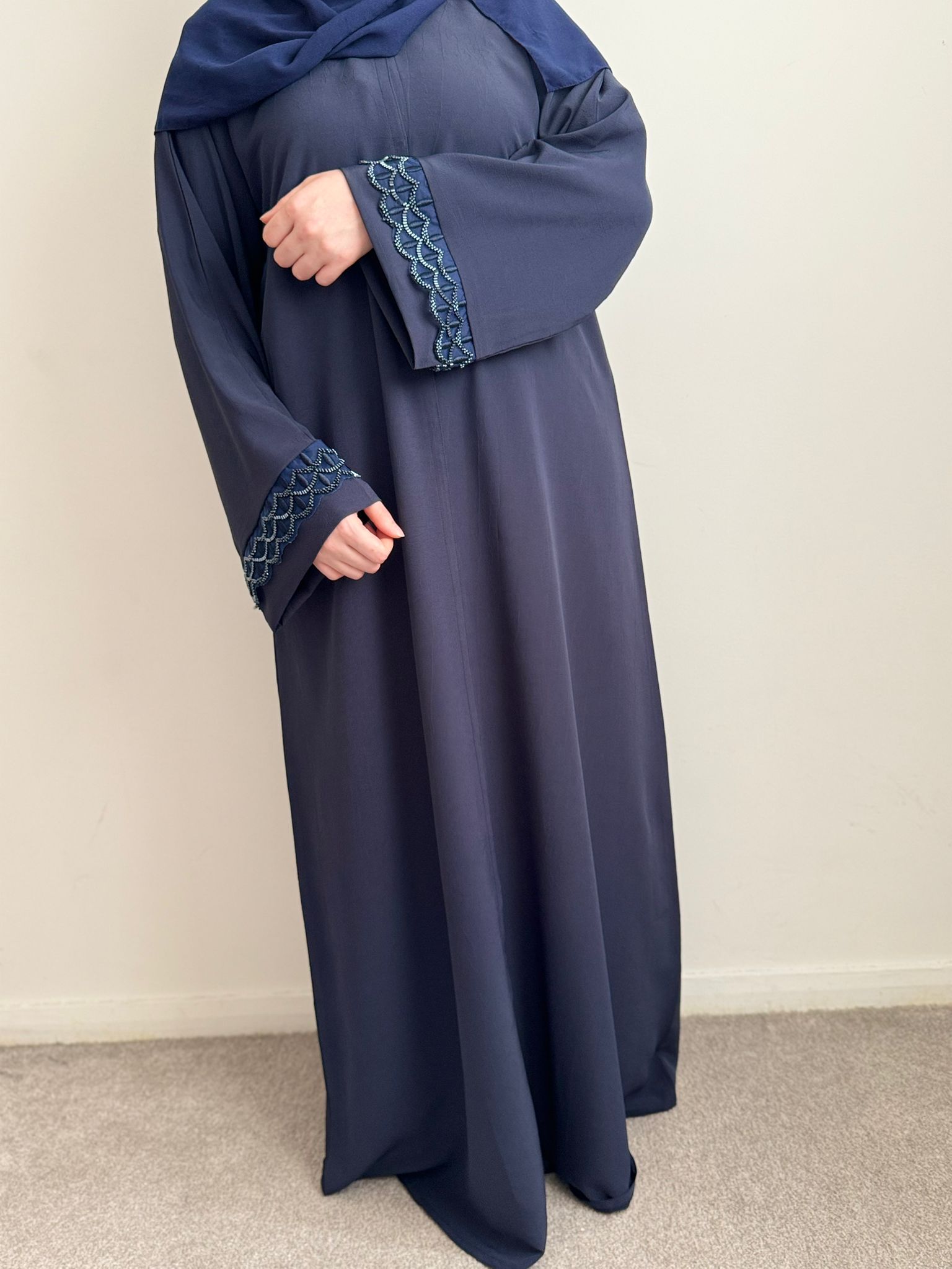 Layali Navy Open Abaya thumbnail