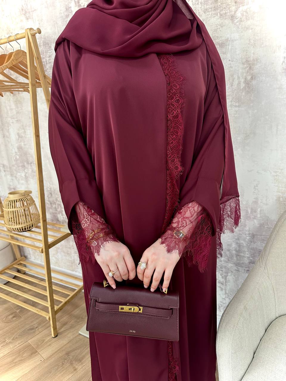 Lace Grace in Burgundy